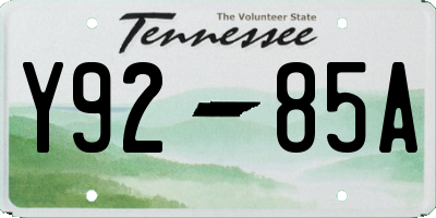 TN license plate Y9285A