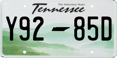 TN license plate Y9285D