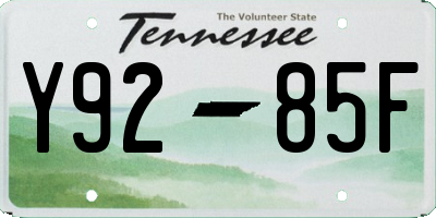 TN license plate Y9285F