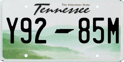 TN license plate Y9285M