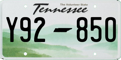 TN license plate Y9285O