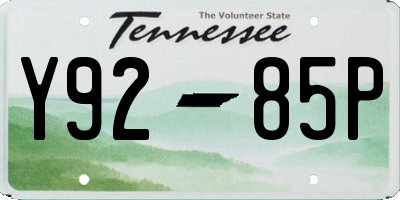 TN license plate Y9285P
