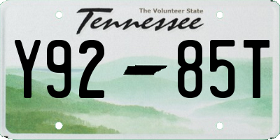 TN license plate Y9285T