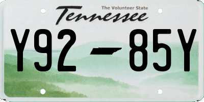 TN license plate Y9285Y