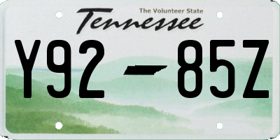 TN license plate Y9285Z