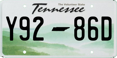 TN license plate Y9286D