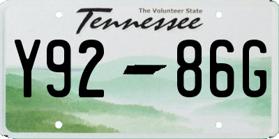 TN license plate Y9286G