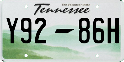 TN license plate Y9286H