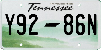 TN license plate Y9286N