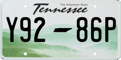 TN license plate Y9286P