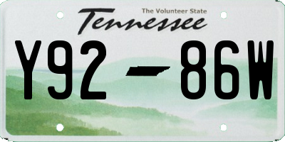 TN license plate Y9286W