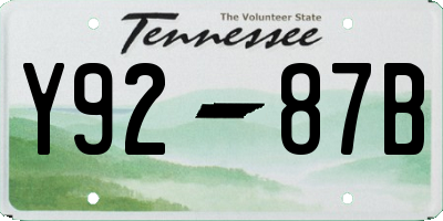 TN license plate Y9287B