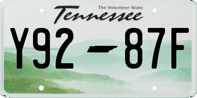 TN license plate Y9287F