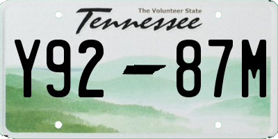 TN license plate Y9287M