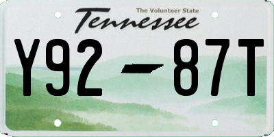 TN license plate Y9287T