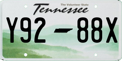 TN license plate Y9288X