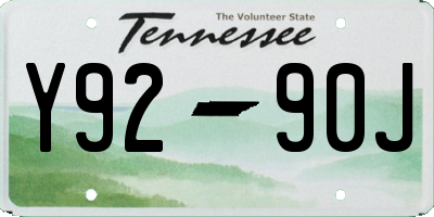 TN license plate Y9290J