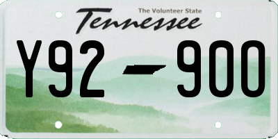 TN license plate Y9290O