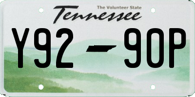 TN license plate Y9290P