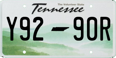 TN license plate Y9290R