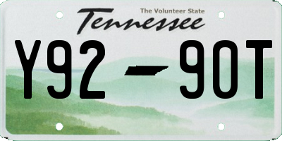 TN license plate Y9290T