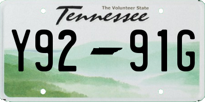 TN license plate Y9291G