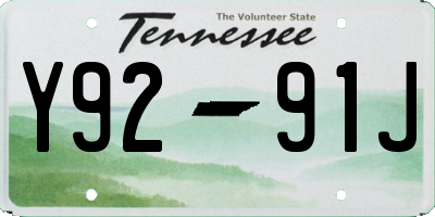 TN license plate Y9291J