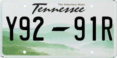 TN license plate Y9291R