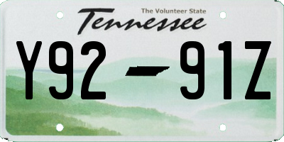 TN license plate Y9291Z