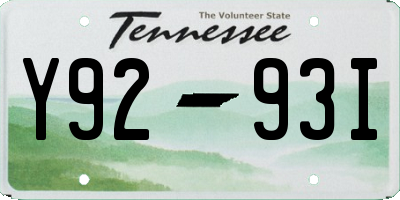 TN license plate Y9293I