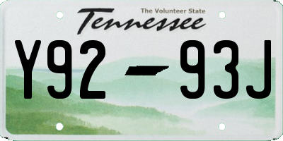 TN license plate Y9293J