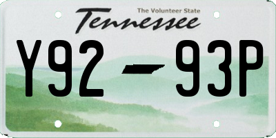 TN license plate Y9293P