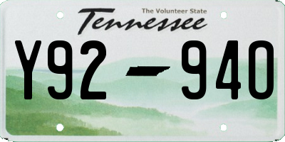 TN license plate Y9294O