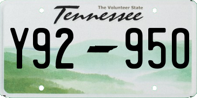 TN license plate Y9295O