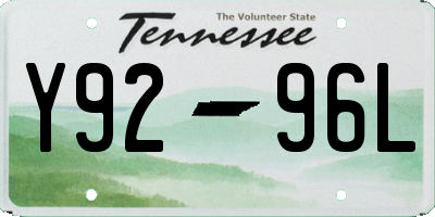 TN license plate Y9296L