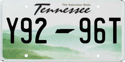 TN license plate Y9296T
