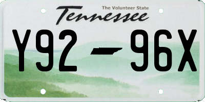 TN license plate Y9296X