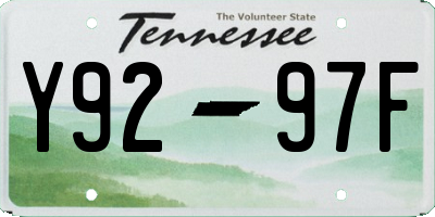 TN license plate Y9297F
