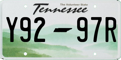 TN license plate Y9297R