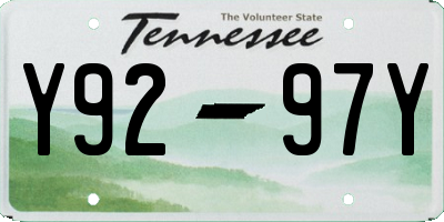 TN license plate Y9297Y