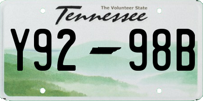 TN license plate Y9298B