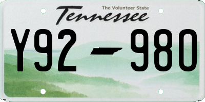 TN license plate Y9298O