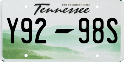 TN license plate Y9298S