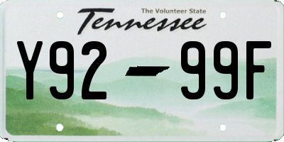 TN license plate Y9299F