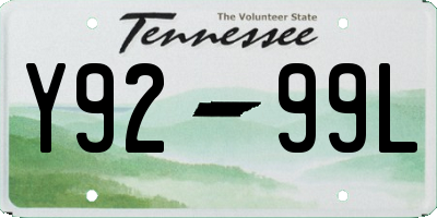 TN license plate Y9299L