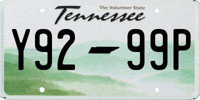 TN license plate Y9299P