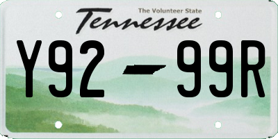 TN license plate Y9299R