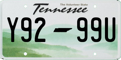 TN license plate Y9299U