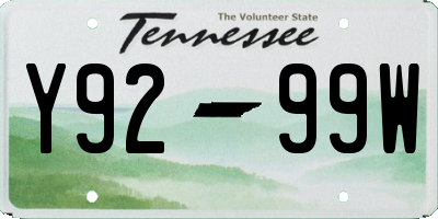 TN license plate Y9299W
