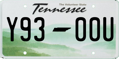 TN license plate Y9300U
